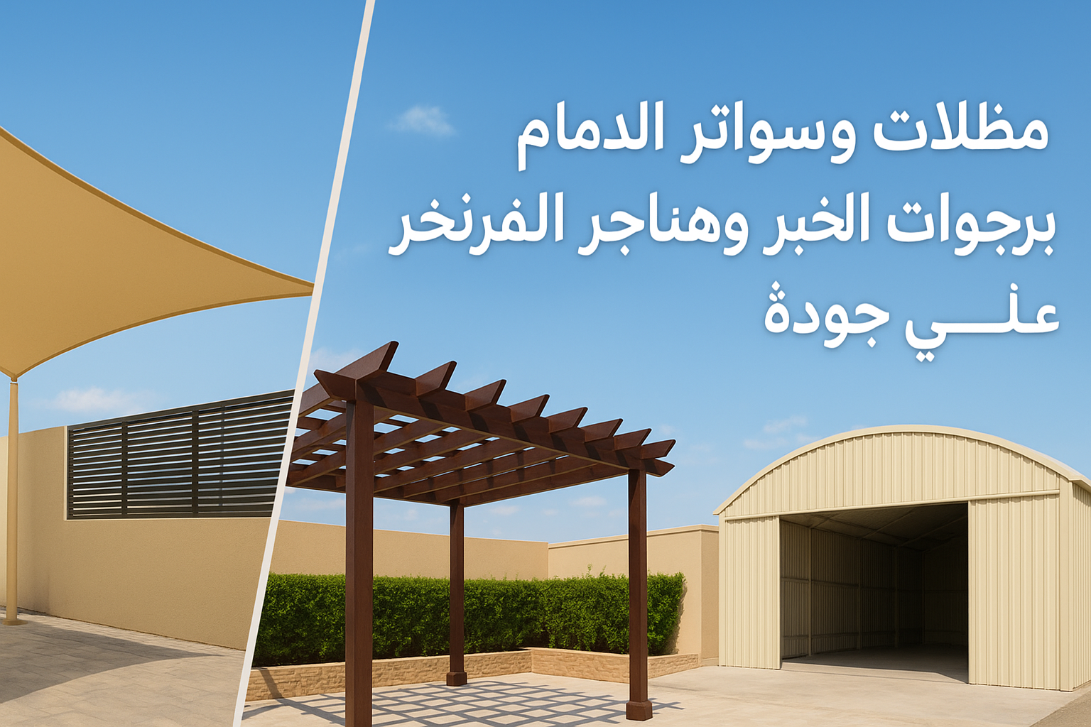 " مظلات سواتر الدمام – برجولات الخبر – هناجر الشرقية بأعلى جودة "